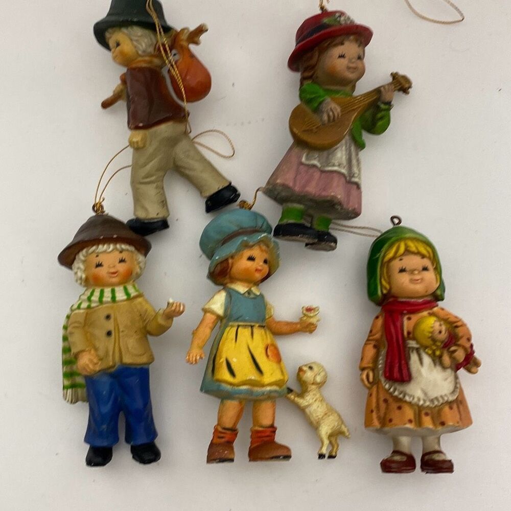 Set Of 5 Bradford Novelty Company Old World Children Christmas Ornaments